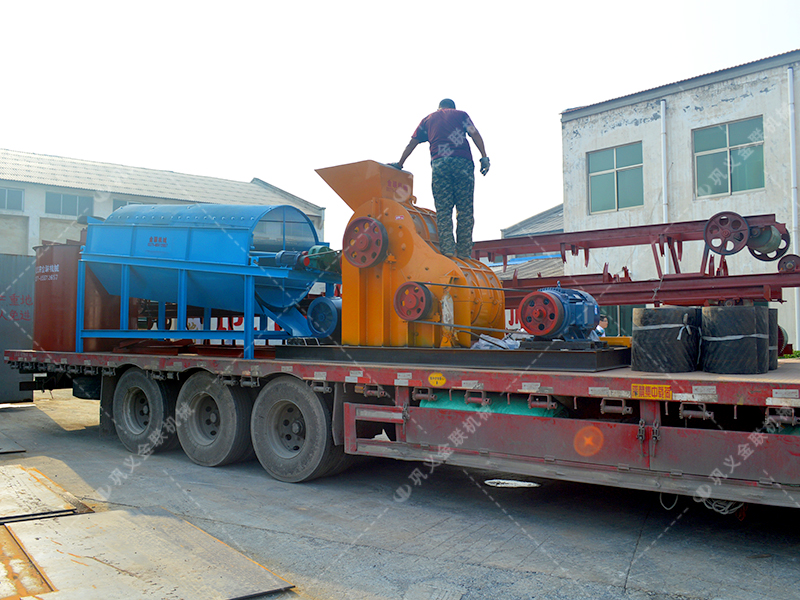 86雙級粉碎機生產線發貨圖片_發往廣西百色_破碎篩分金礦石